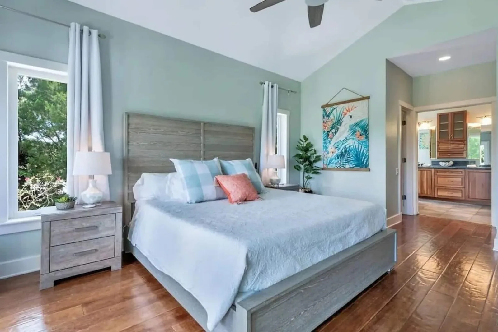 Master bedroom with the bath beyond