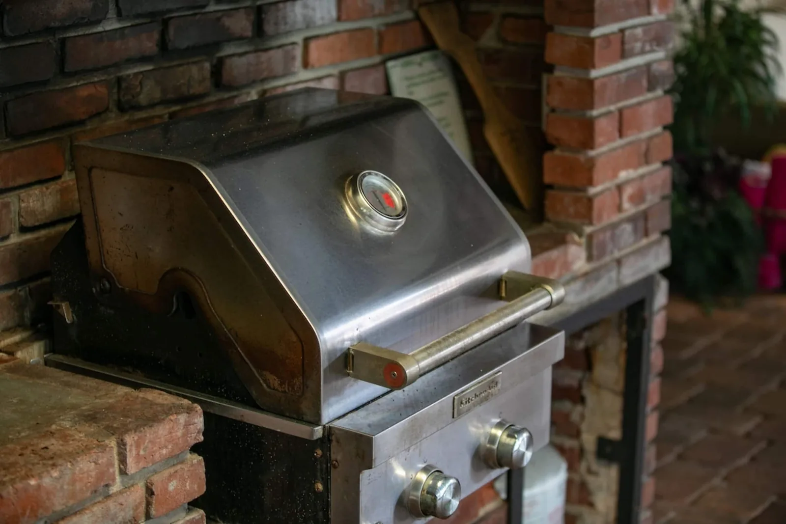 Gas grill on the patio