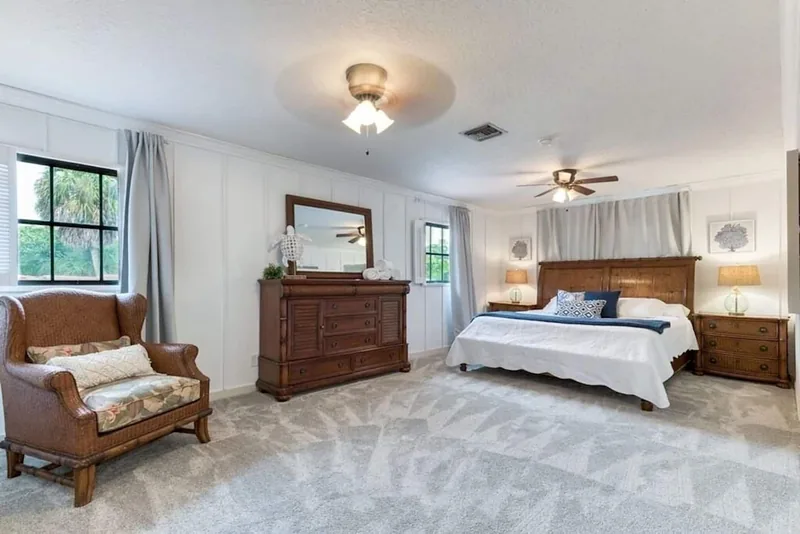 Master suite with a king bed