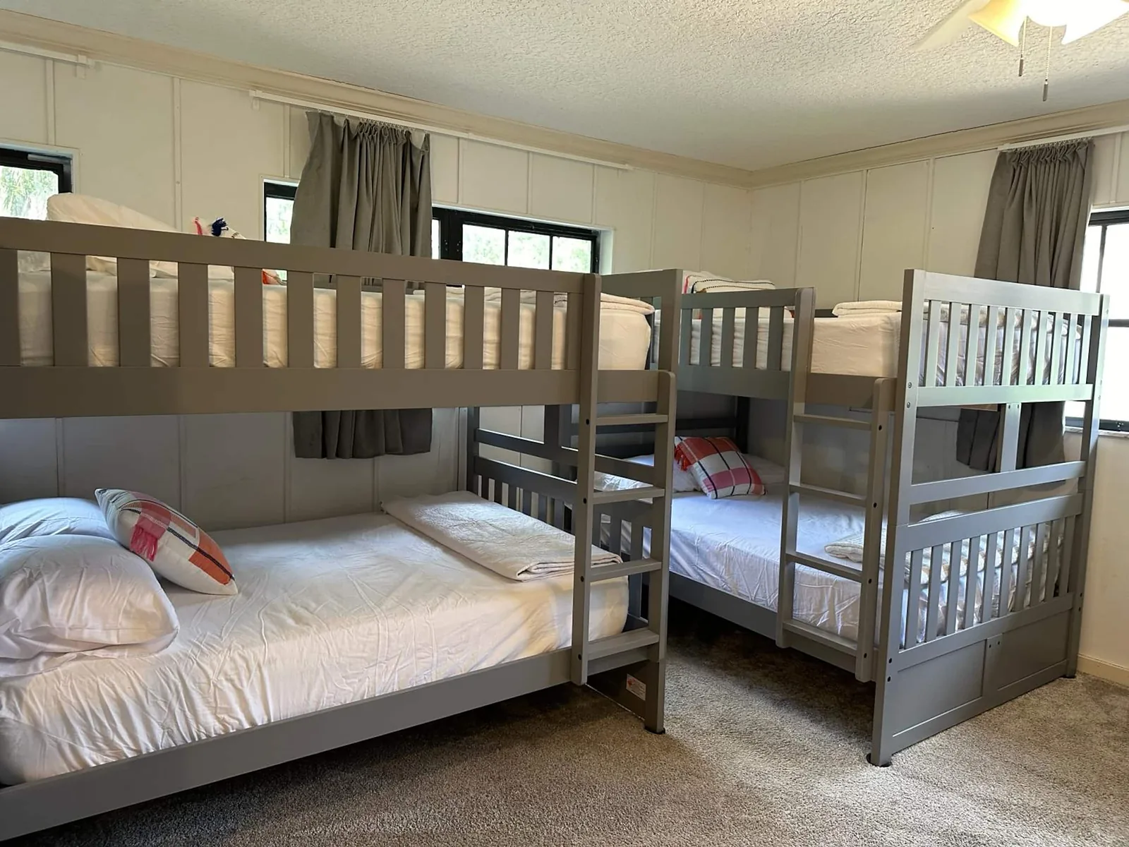 Bunk beds in the bunk room, close up